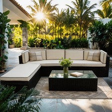 6 Seater Rattan Garden