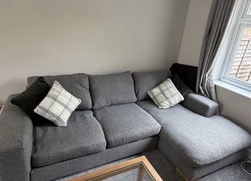 Next corner sofa - sofa, grey,