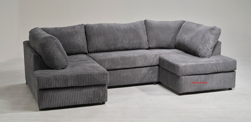 Shape jumbo cord corner sofa - cord,