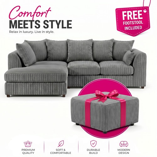 Corner sofa jumbo cord - corner,
