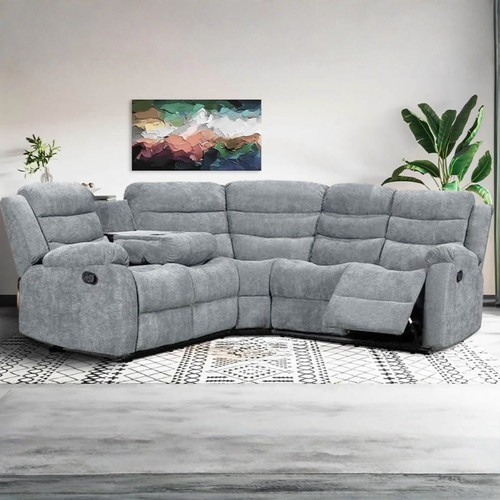 Roma grey linen recliner - recliner, 5