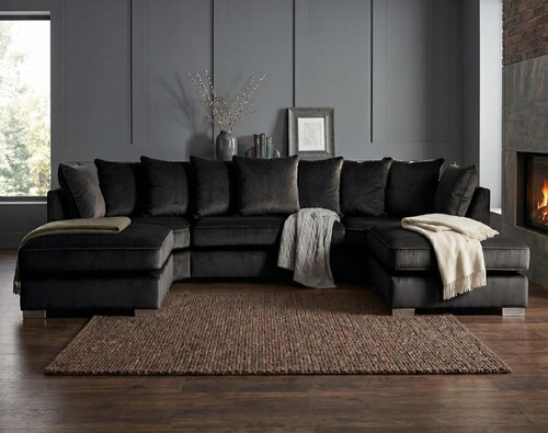 Black plush shape - black, u